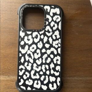 Casetify Black and White Leopard Print Phone Case